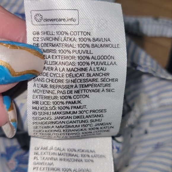 H&M WOMEN'S TOP. FLORAL/STRIPE/SHORT SLEEVE SIZE 6 - Picture 5 of 5